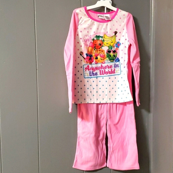 𝅺SHOPKINS Girls 2 pc fleece  pajamas - Picture 1 of 3
